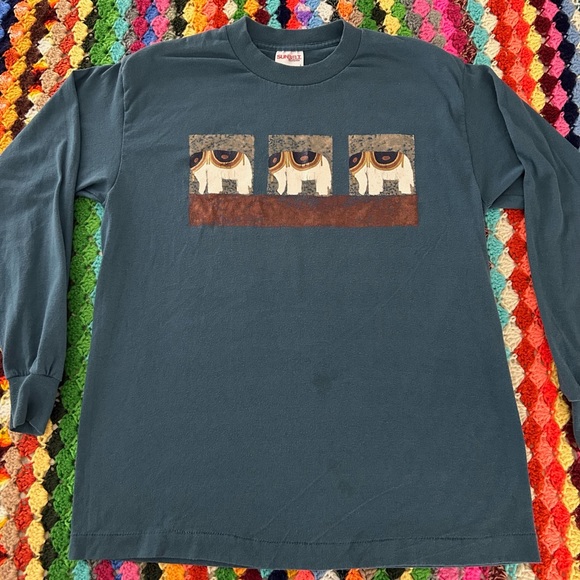 Vintage 90s Texas Single Stitch Elephant Graphic Sunbelt Crewneck Sweatshirt - Picture 5 of 13